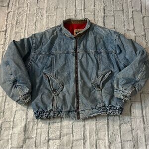 Vintage Levi's Silver Tab Puffer Nylon Lined Bomber Style Denim Jacket